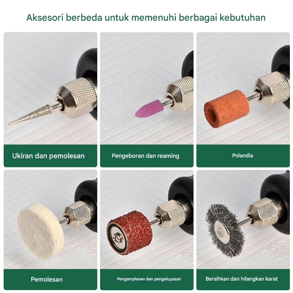 Presha.Hnf - Effort Gerinda Mini Listrik Set Lengkap Bor Tuner Porting 124Pcs Set Gerinda Bor Mini