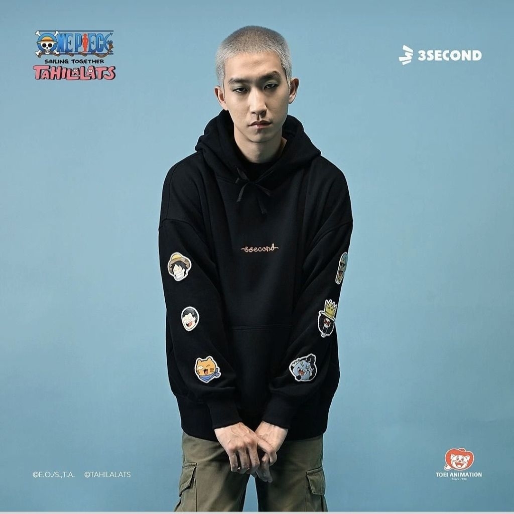 Jaket Hoodie Pria 3Second x One Piece x Tahilalats Regular Fit Original 081024