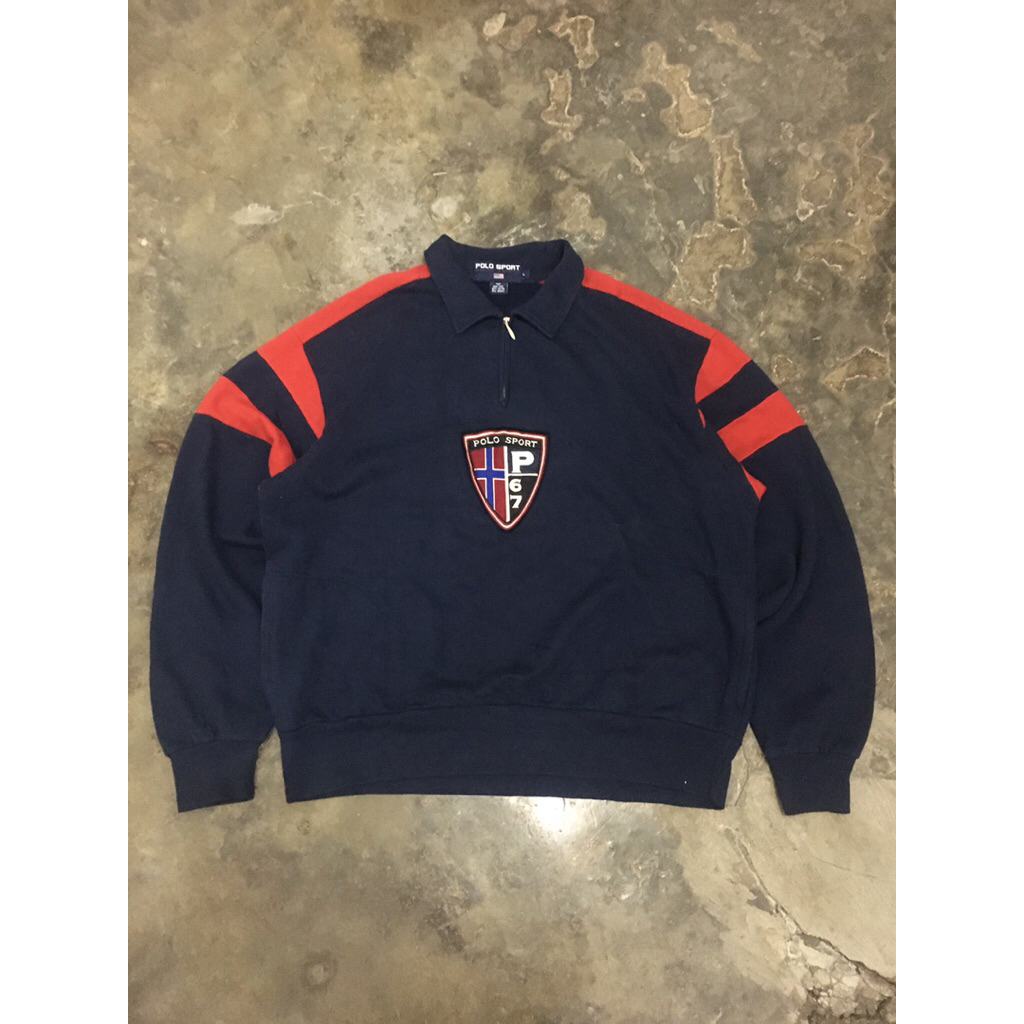 Vintage Polo Sport Ralph Lauren Rare Halfzip Sweatshirt