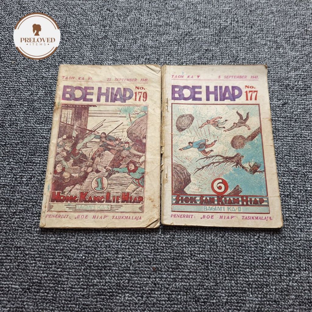 Buku Lawas Langka Boe Hiap No. 177 & No. 179 Hong Kang Lie Hiap Bagian Ka VI. (1941) oleh Liok Djie 