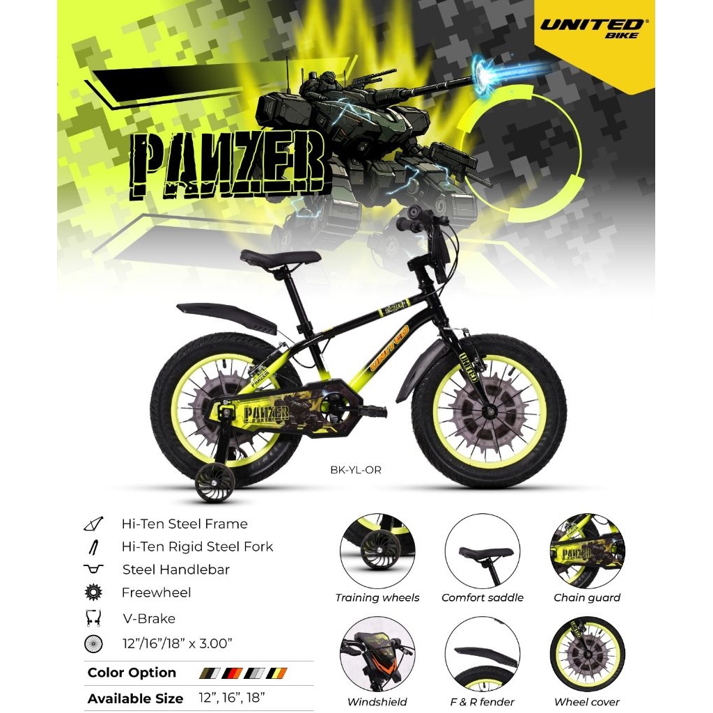 Sepeda Anak United BMX 12 inch Panzer Ban Jumbo 3.0