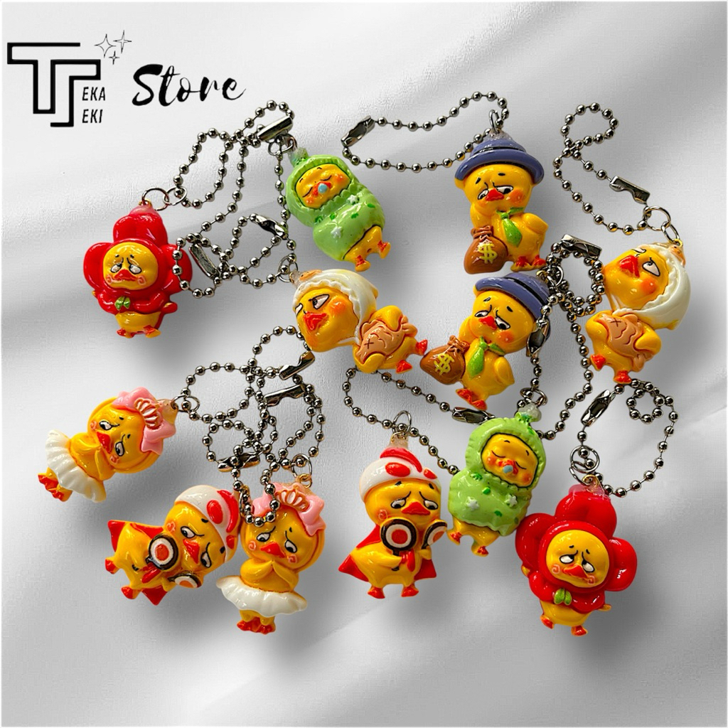 Keychain Gantungan Kunci Karakter Bebek ClayChain Charm Donal Duck Gantungan Tas Souvenir