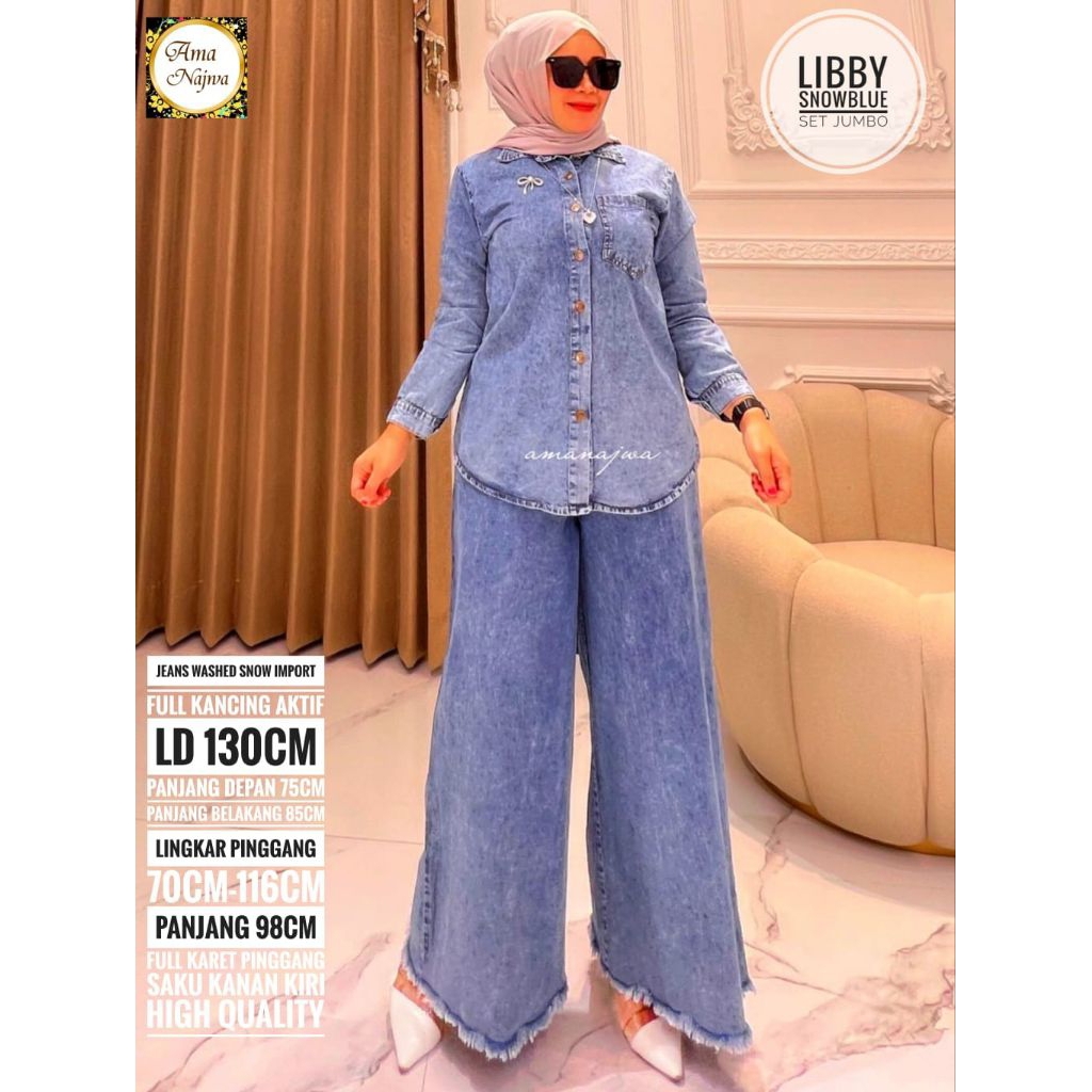 setelan jeans super jumbo / setelan wanita