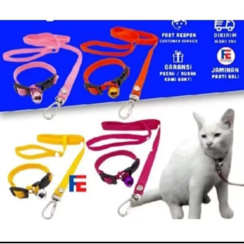 Tali tuntun + kalung kucing... panjang tali kurang lebih 120cm..