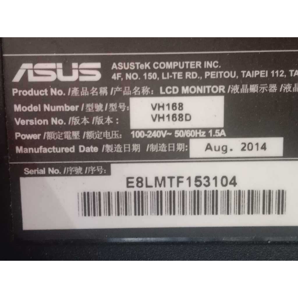 kaki dudukan stand monitor kompuer asus LCD 16 inch vh168 vh168d