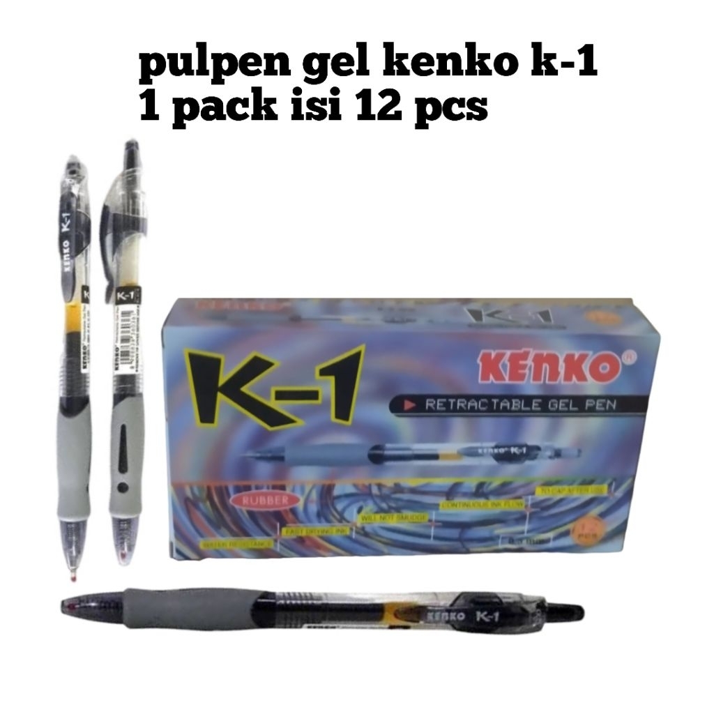 

pulpen gel merek KENKO K1 1 PACK ISI 12 PCS
