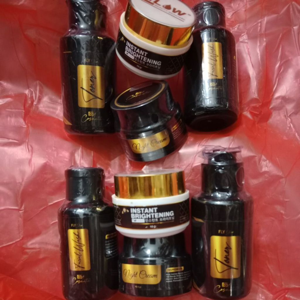 Cream instan brightening  2 paket fly glow by al maxi glow skincare perawatan wajah Cream memudarkan