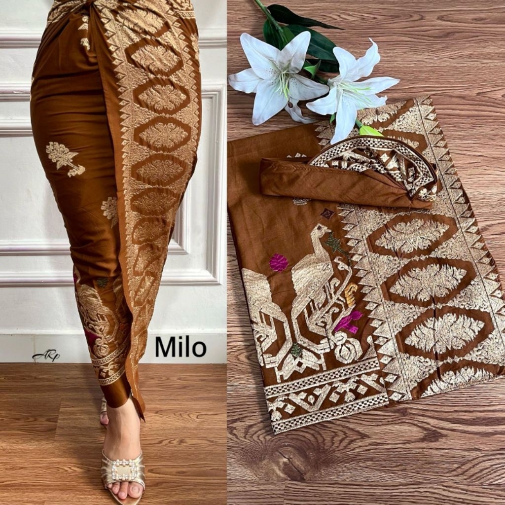 Set Songket Couple Bordir Premium Tumpal Merak // Set Couple Bordir Songket Bali kamen saput udeng