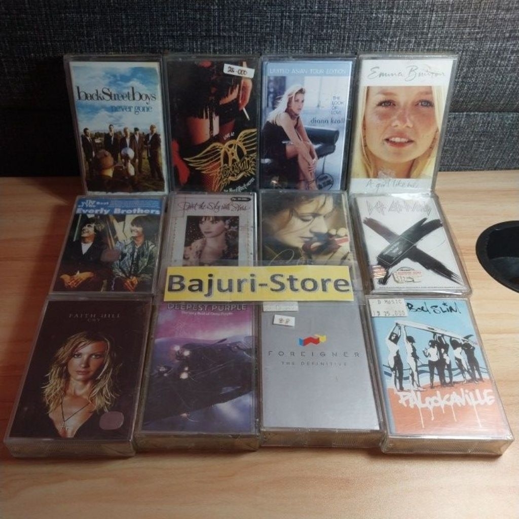 Kaset Pita Barat "Backstreet Boys" "Aerosmith" "Diana Krall" "Emma Bunton" "The Everly Brothers" "En