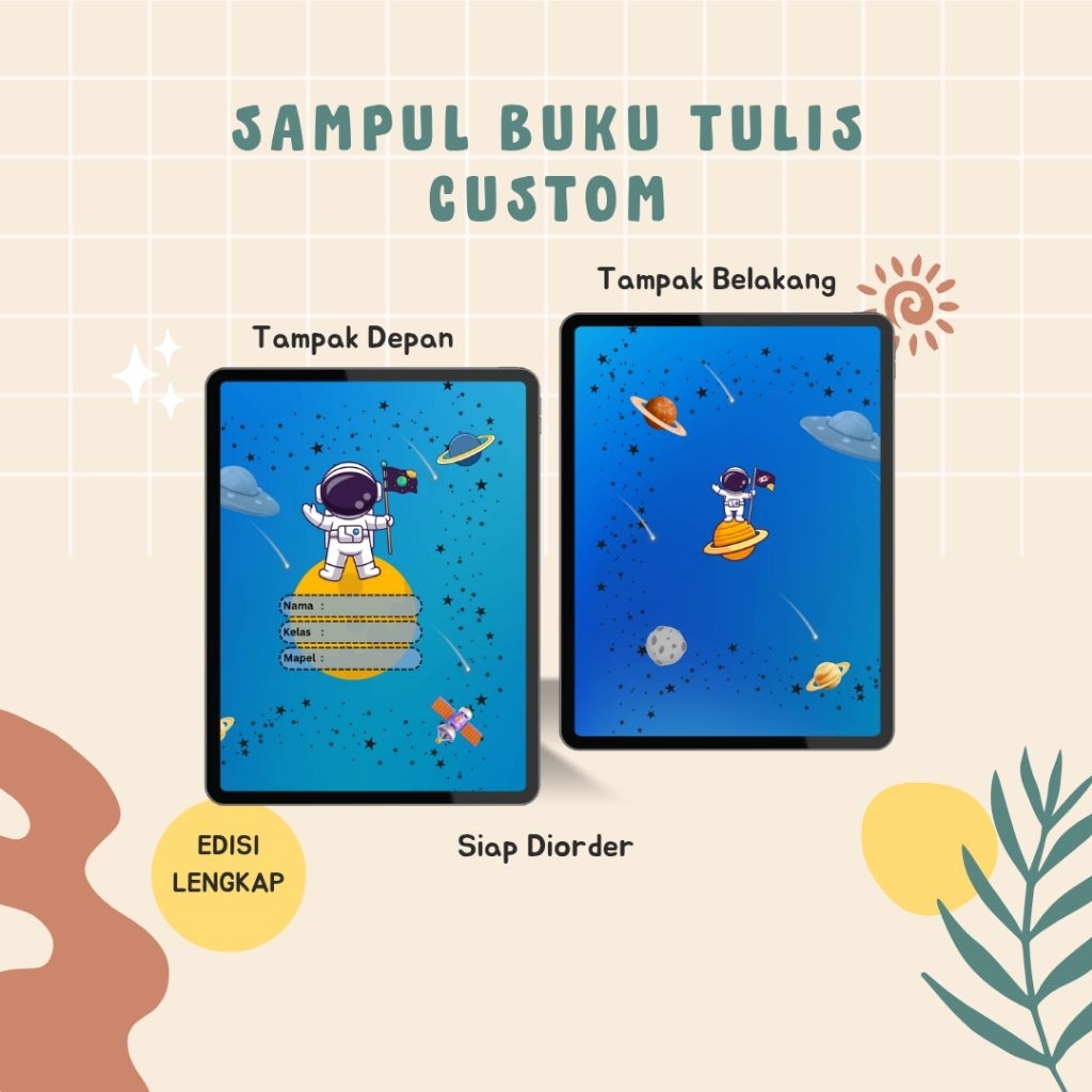 

Sampul Buku Tulis Anak Custom | Nama & Desain Sendiri | Kado Sekolah