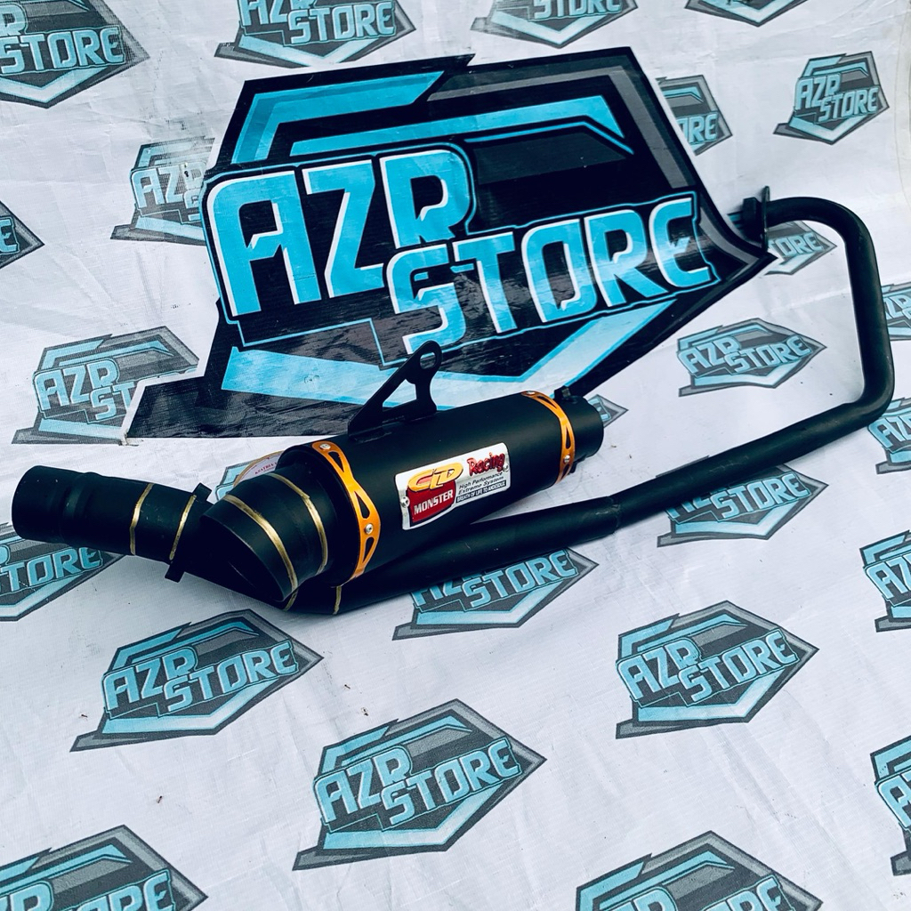 Knalpot racing CLD hitam SATRIA FU motor bebek