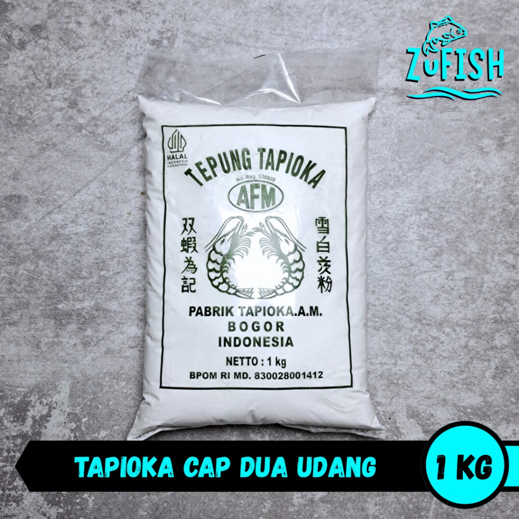 

ZuFISH - Tepung Tapioka / Sagu / Aci / Tapioca Flour AFM Cap Dua Udang - 1 Kg