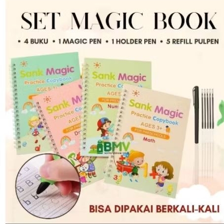 

Buku SankMagic Practice Book ,Buku SankMagic Practice Book 1 Set 4 Buku + Pen + Refill Pen Pen