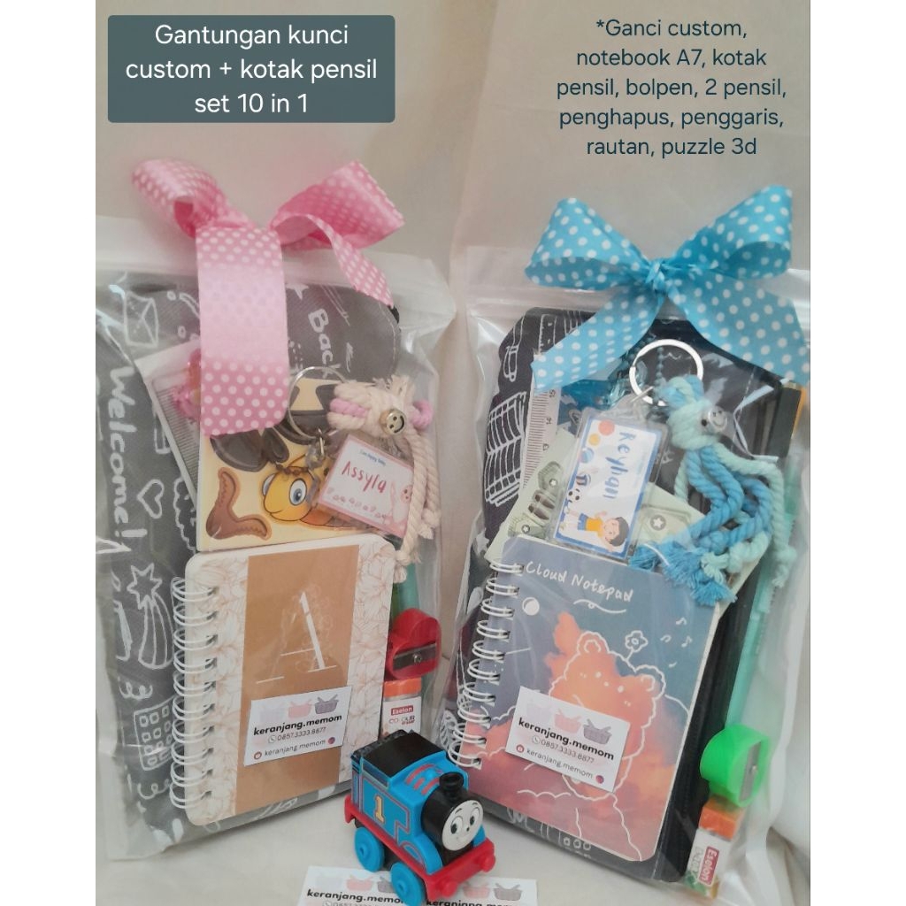 

KM~ Pensil set alat tulis & ganci custom 10 in1