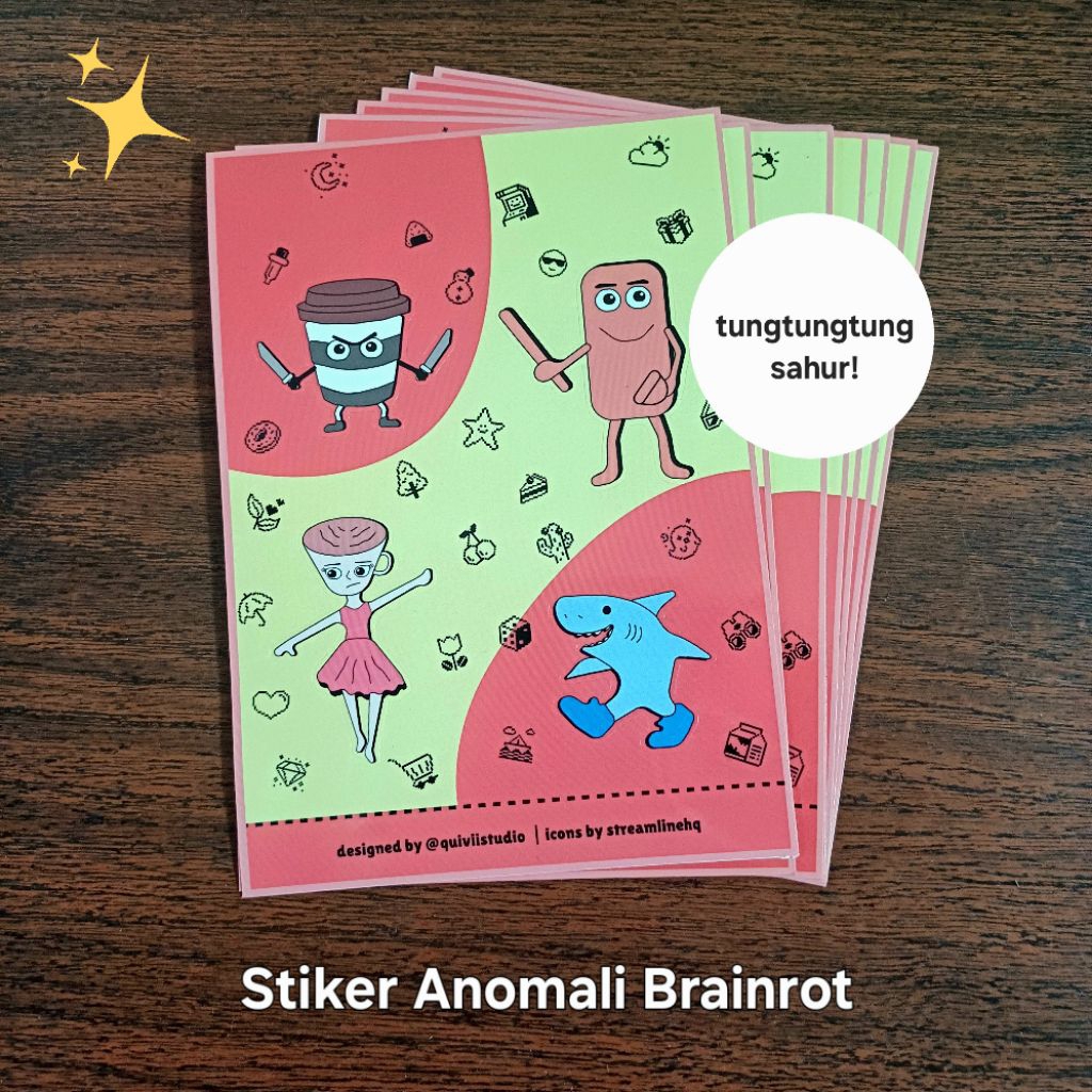 

Stiker anomali brainrot ( tungtungtung sahur / cappuccino assassino / ballerina cappuccino / tralalero tralala