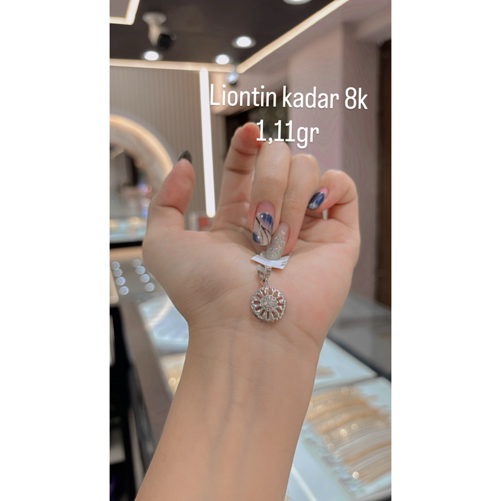 liontin emas putih 8k