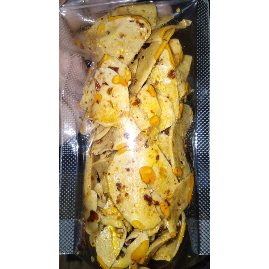 

Kripik basreng pipih pedas asin 250grma/ Kripik basreng pedas asin 250grm