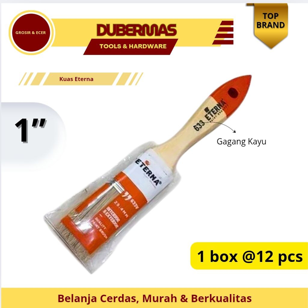 

Termurah Grosir Kuas Eterna 633 Ukuran 1 Inches Harga 1 Lusin ( 12 pcs )