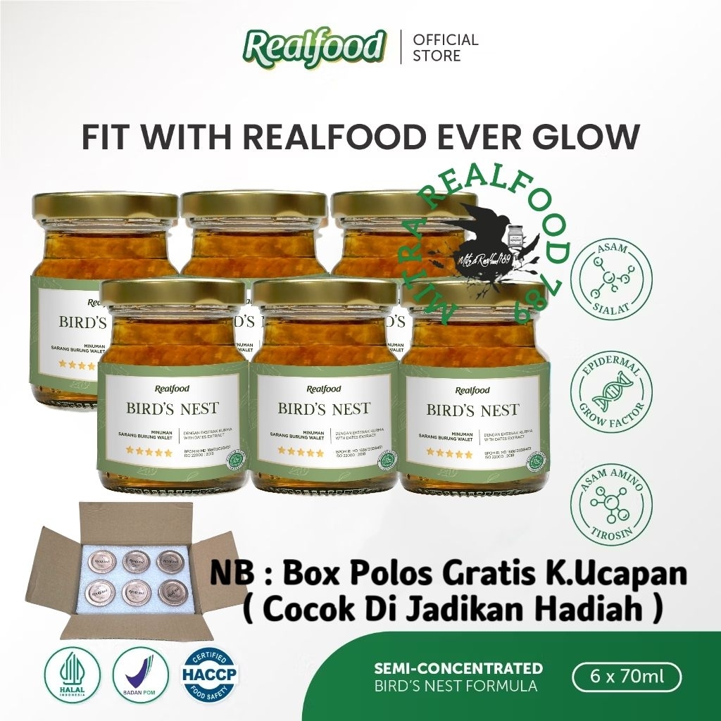 

Realfood Ever Glow Rasa Kurma 6 Botol Box Polos ( Minuman Sarang Burung Walet )