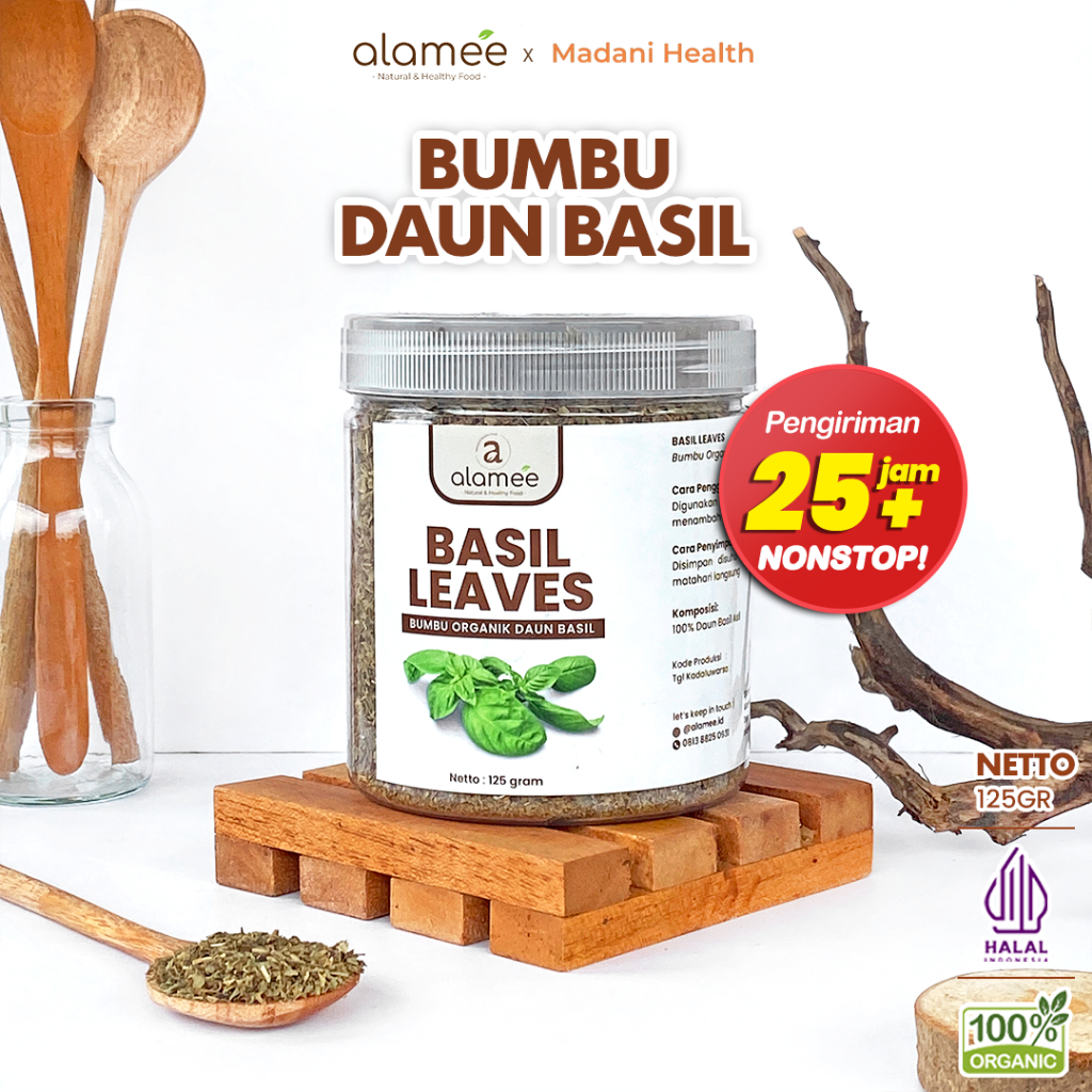 

ALAMEE Daun Basil Kering Bumbu Masak Kering Dapur Dried Leaf Murni Masakan Instan Organik Toples