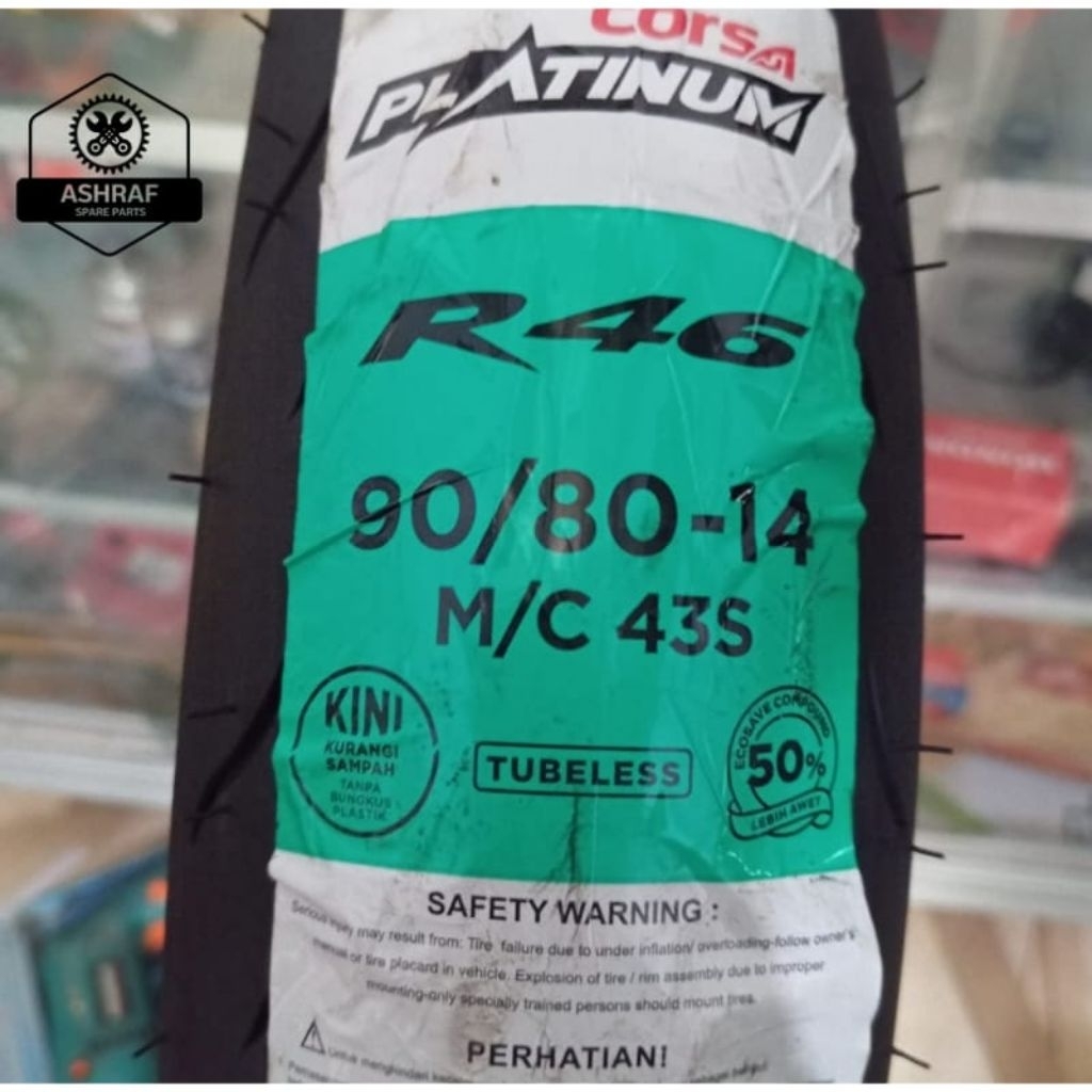 Ban luar 90 / 80 Ring 14 Tubeless Corsa Platinum R46