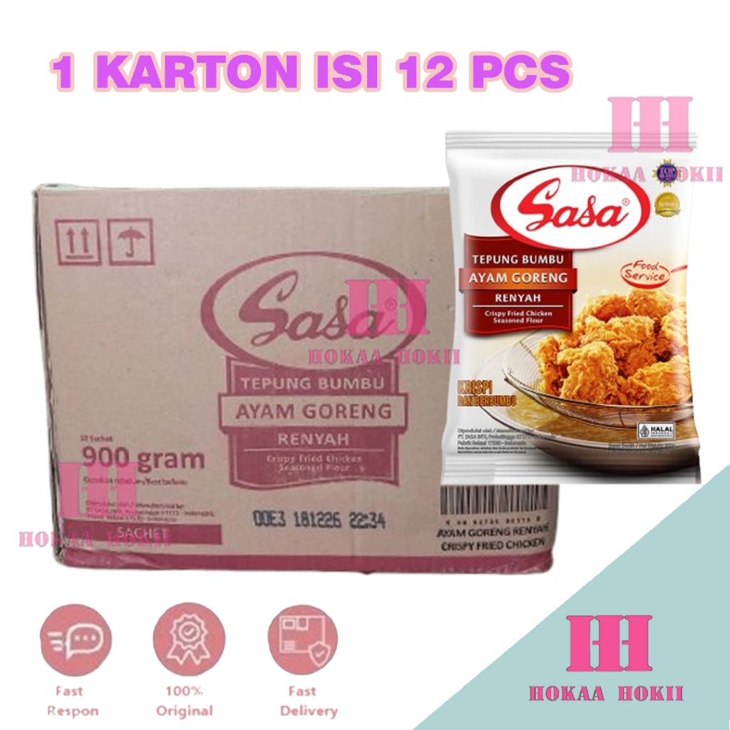 

Sasa Tepung Bumbu Ayam Goreng Renyah Spesial 900g Paket 1 Karton - 12pcs