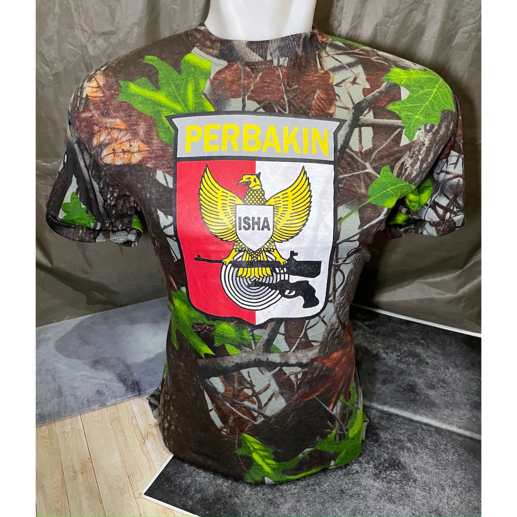 Kaos Loreng Perbakin (Kotak) - Kaos Perbakin - Kaos Camo Perbakin - Kaos Camo Daun Perbakin