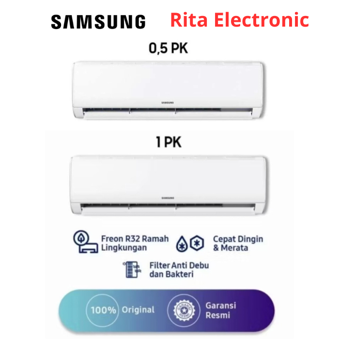 AC Samsung 1/2 PK Dan 1 PK AR05BGH/AR09BGH Low Watt AC Split 350 Watt dan 824 Watt Plus Pasang