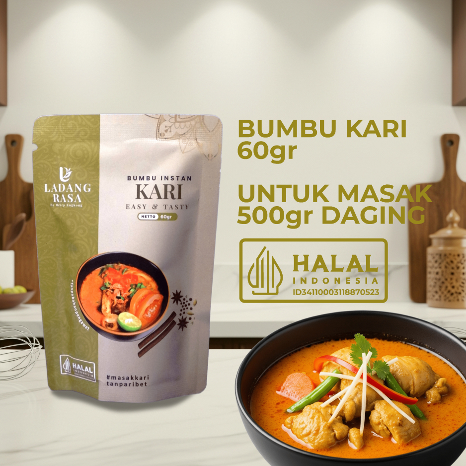 

Ladang Rasa Bumbu Instan Kari Bumbu Bubuk Kering Untuk Masak Ayam dan Daging 500gr Praktis
