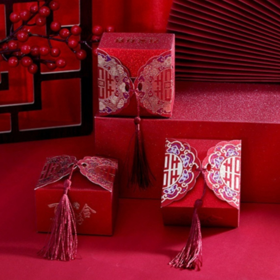 

[CANDY BOX SANGJIT] Kotak Paperbag souvenir wedding sangjit, tingjing, lamaran / kotak permen candy box double happines