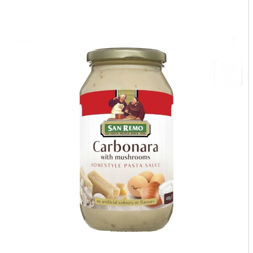 

San Remo pasta sauce carbonara mushroom botol 500 gr