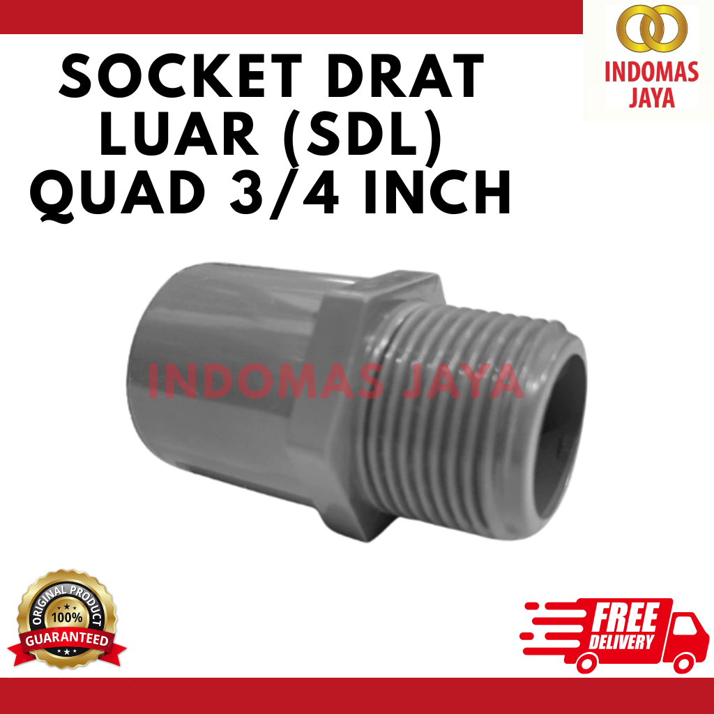 Quad Sock Drat Luar 3/4 Aw Inch Quad Sdl 3/4 Aw Inch Sambungan Lurus Drat Luar 3/4 Inch Quad