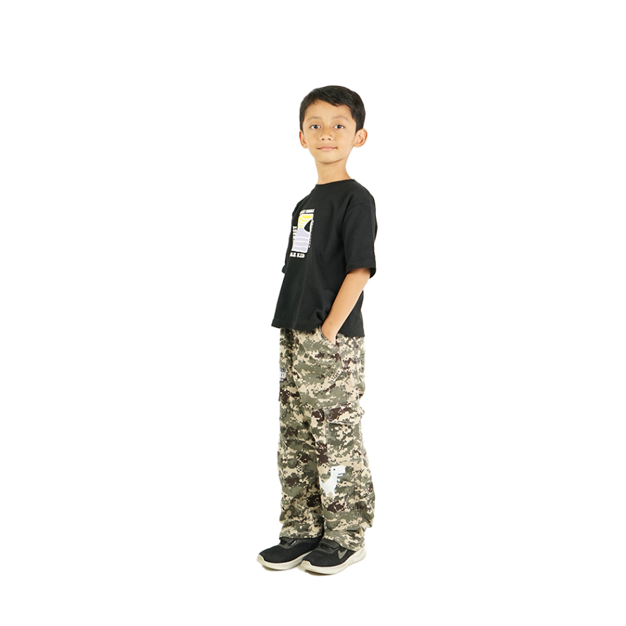 GAME PATTERN CARGO (STIKER DTF) - ARMY - KIDS PANTS - HUMBLEKID