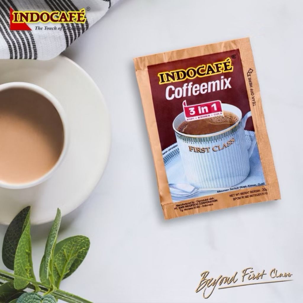 

Kopi Indocacafe Coffemix 3 in 1 1 bag isi 10 Renceng 1 Renceng isi 100 sachet