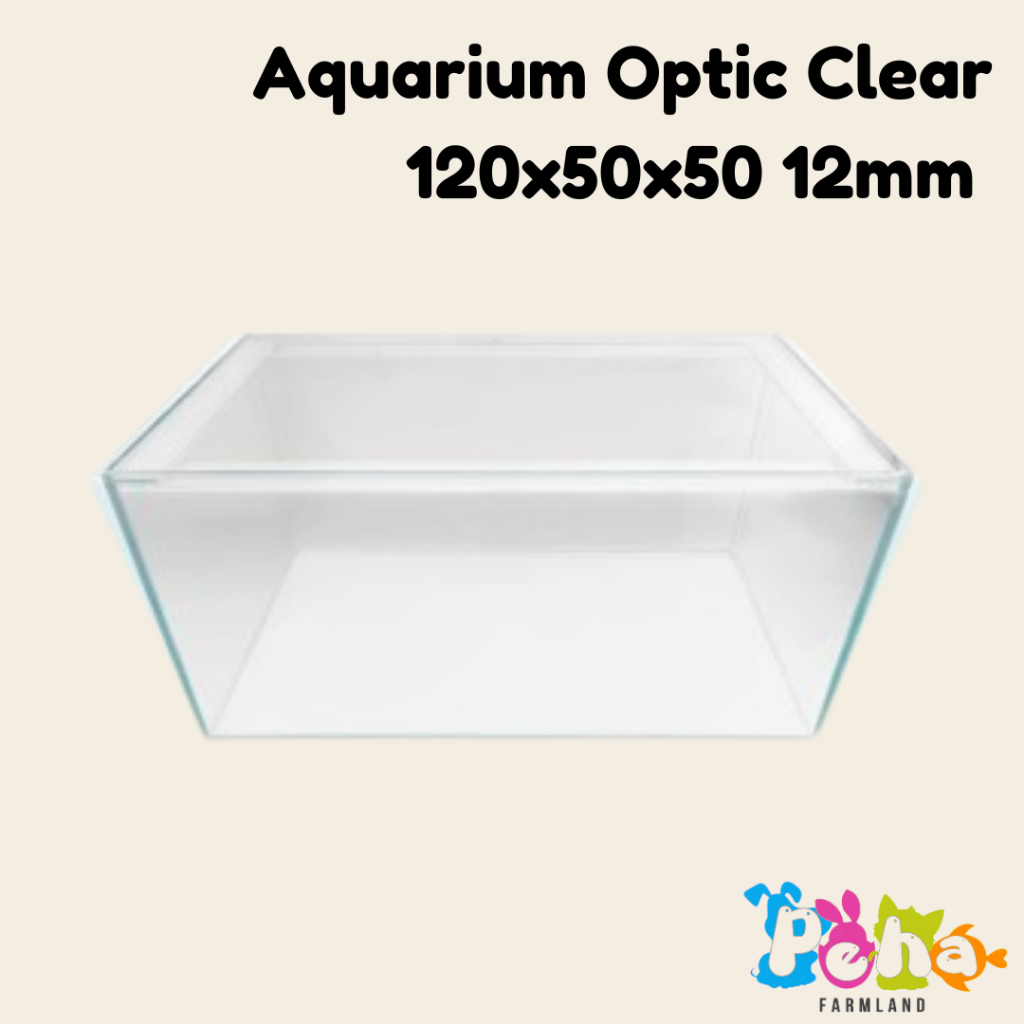 Aquarium Optic Clear 120x50x50 12mm Akuarium Optic Clear Vivaria 120cm + PACKING KAYU