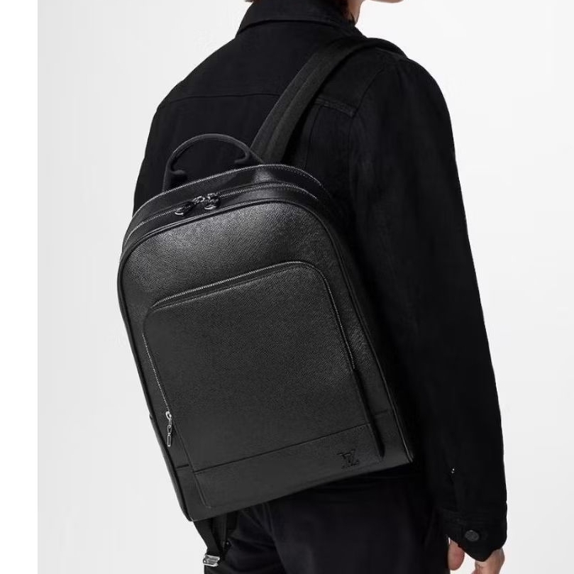 ransel backpack polos hitam pria tas kulit laptop tas kerja