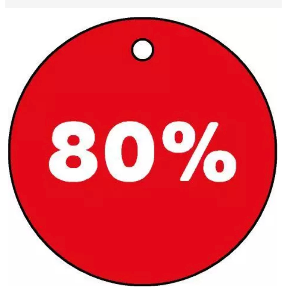 

HANG TAG LABEL DISKON 80 PERSEN SALE BAJU MURAH BULAT UKURAN 3,8 CM GANTUNGAN