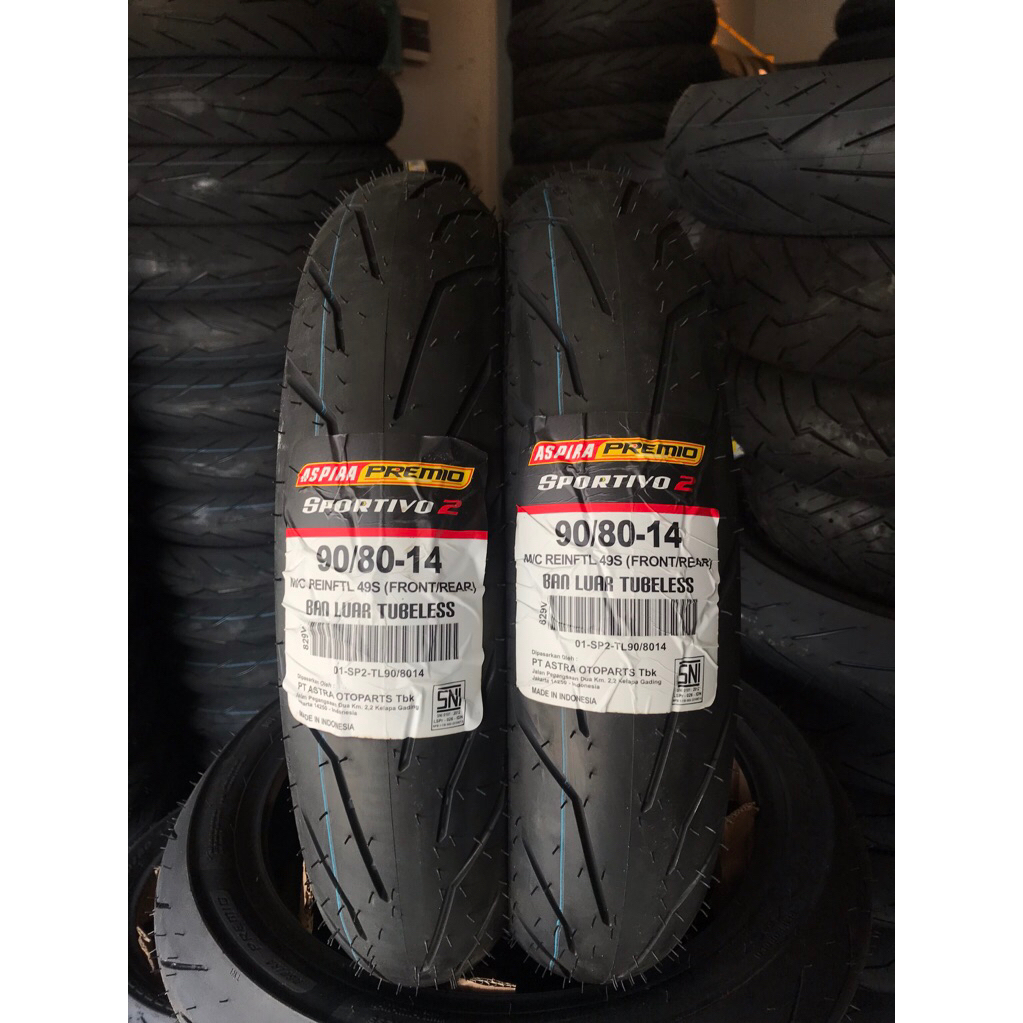 BAN ASPIRA SPORTIVO 2 UKURAN 90/80-14 BAN 90 80 14 ASPIRA SPORTIVO 2 BAN ASPIRA SPORTIVO 2 90/80-14 