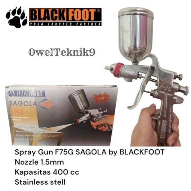 OwelTeknik9 - Spray Gun Sagola F75G Blackfoot/Sped Cat Sagola F75G Blackfoot/Semprotan Cat Sagola F7