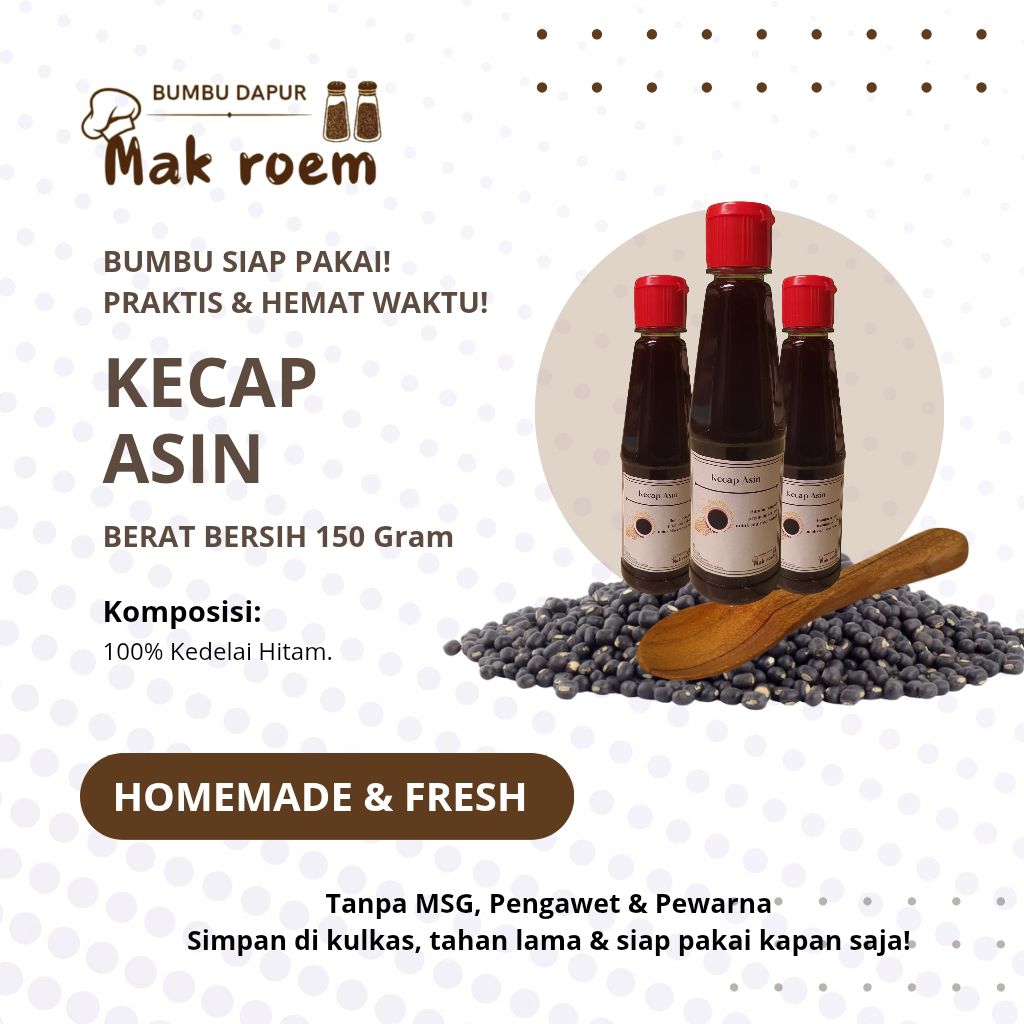 

By bumbu dapur mak roem, kecap asin, bumbu masak premium, alami, non MSG dan pengawet