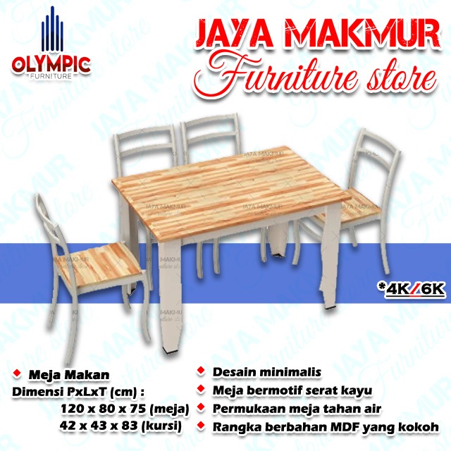 (JM) Meja Makan 4 Kursi/6Kursi Olympic - Alma