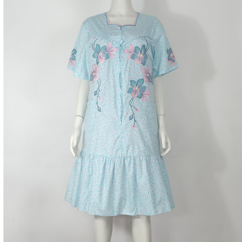 Daster Bordir Wanita Katun Jepang Premium Khas Malang Bunga Anggrek [ Baju Busui ] [ Dress Wanita ]