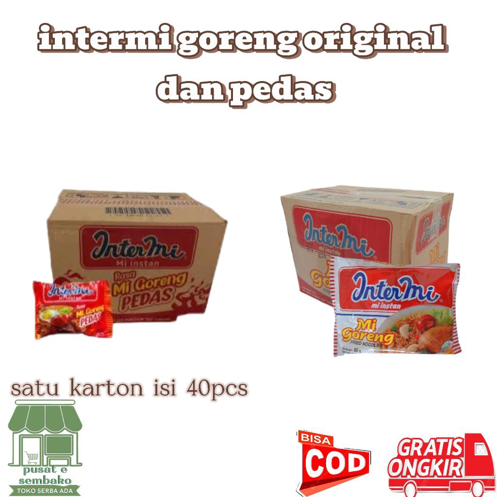 

mi instan intermie goreng original dan intermie goreng pedas