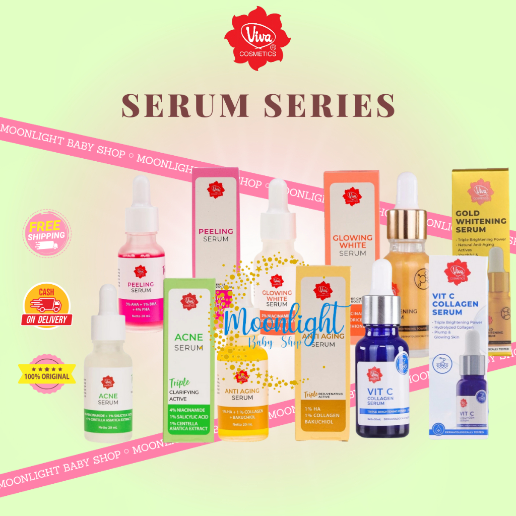 Viva Serum Series | Serum Wajah | Gold Whitening Serum | Collagen Serum - Triple Brightening Power