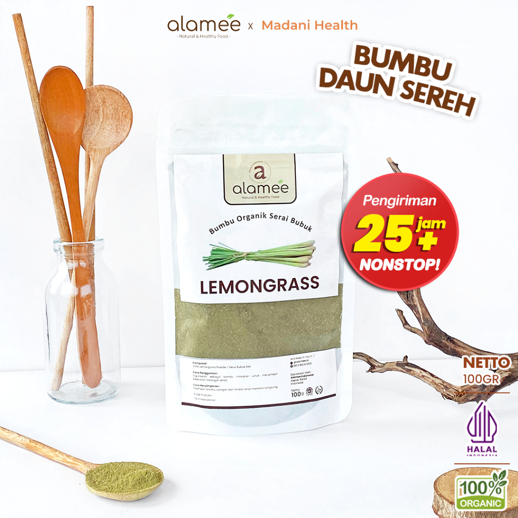 

ALAMEE Sereh Bubuk Lemongrass Seasoning Powder Bumbu Dapur Organik Serai Murni Tanpa Campuran 100g