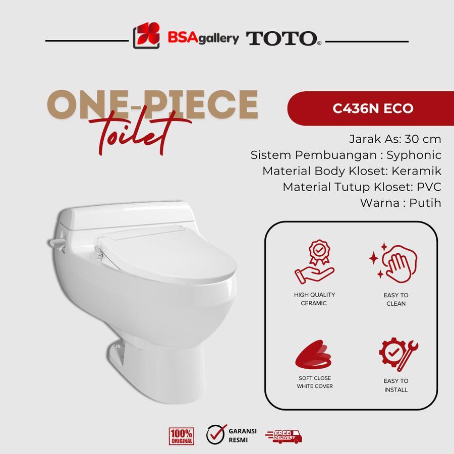 KLOSET DUDUK TOTO C436N ORIGINAL / MONOBLOK TOTO PUTIH / KLOSET TOTO