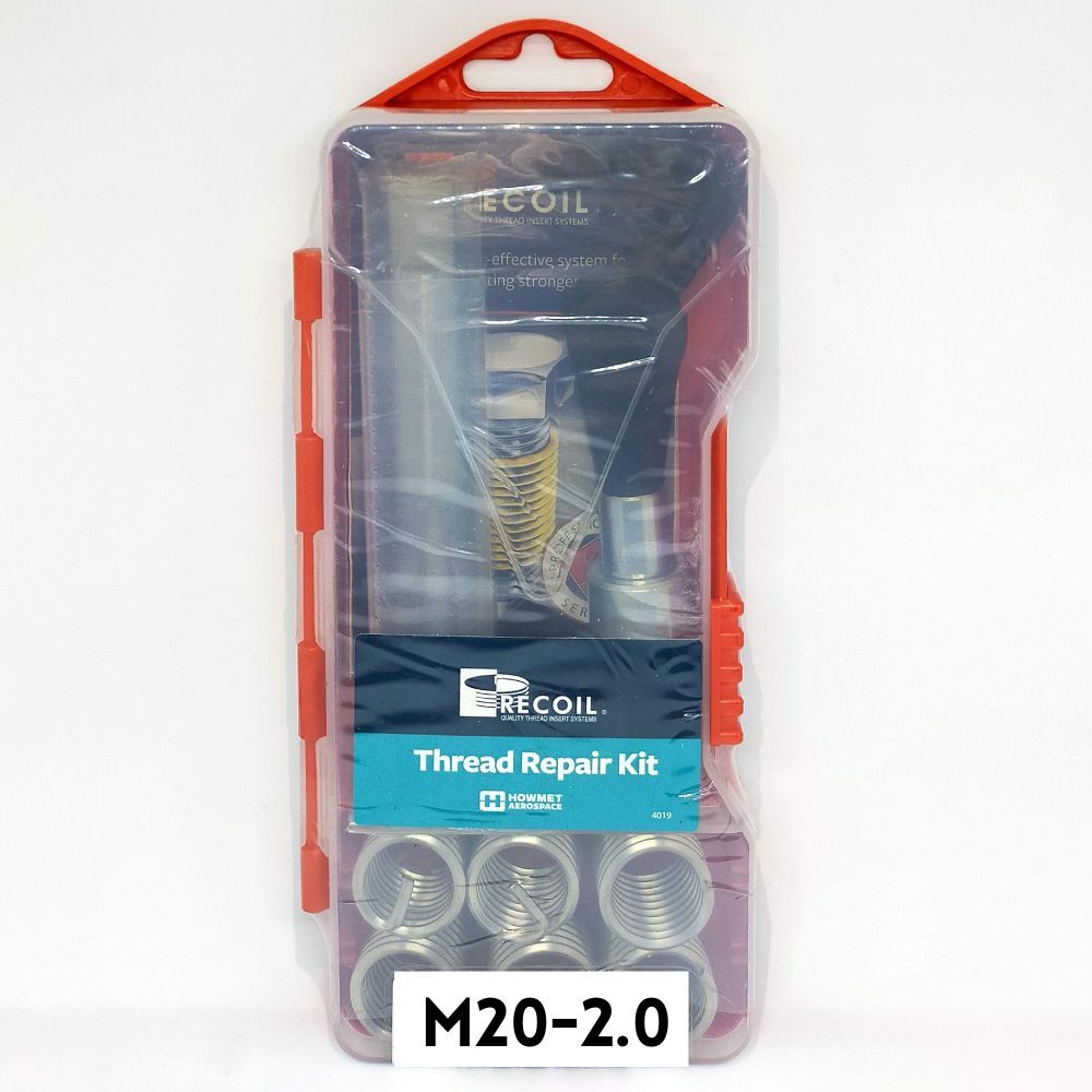 RECOIL Thread Repair Kit M20 x 2.0 / Set Helicoil & Mata Tap Ulir - Alat Perbaikan Drat Jebol & Aus