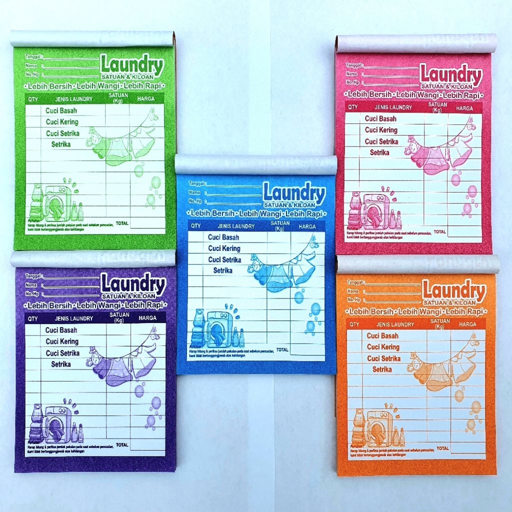 

NOTA LAUNDRY 1 ply / 1 rangkap warna warni MOTIF JEMURAN