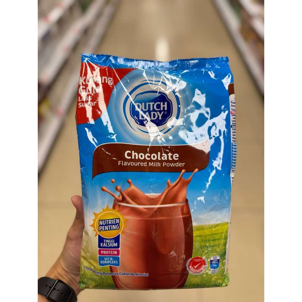 

Dutch Lady susu cokelat less sugar chocolate falvoured milk powder 900g / 600g