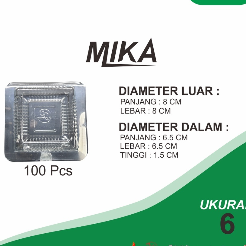 PLASTIK MIKA KEMASAN KUE DAN MAKANAN UKURAN 6 - 6A